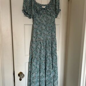 Astr Blue Floral Maxi Dress
